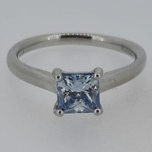 1CT Blue Lab Grown certificated diamond set in a Platinum solitaire ring (19)